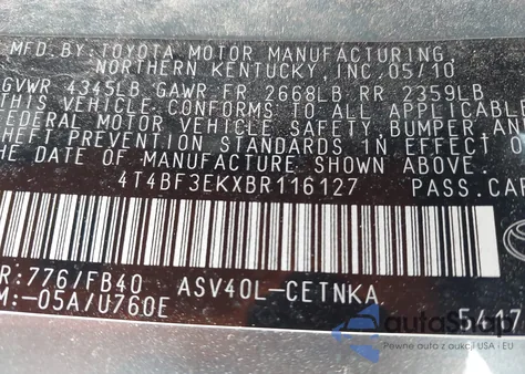 4T4BF3EKXBR116127